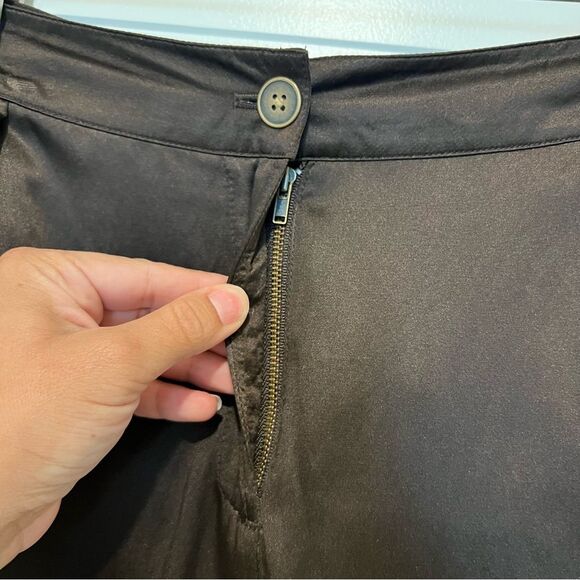 Chico's Casablanca Brown Silk/Cotton Blend Satin Cargo Joggers Sz. 3 (XL/16) - Picture 5 of 15